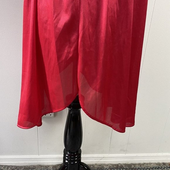 Vintage Cinema Etoile Red Sheer Lace Nylon Babydoll Mini Nightgown Size Medium - Picture 6 of 12